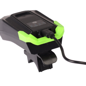 Фонарь передний  интеллектуальный COMIRON "SMART2" ABS; свет: 2xT6, 800lm 2000 mAh, USB; ближний/дальний свет, сигнал 120Дб 5 режим, зелёный /уп 40/