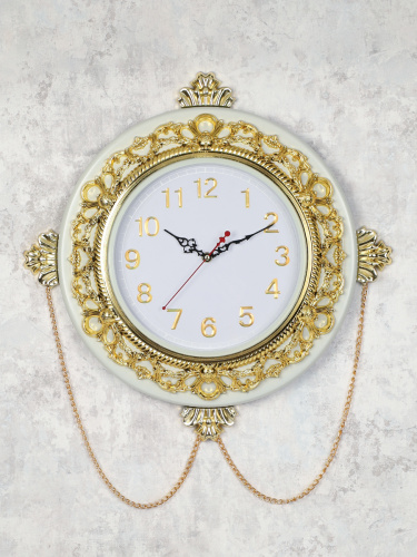 Часы настенные 40 см / 3033W /уп 12/с цепочкой