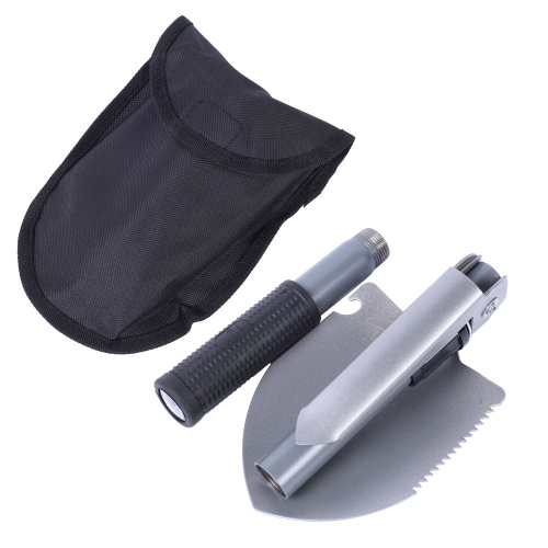 Лопата складная саперная ИРЕМЕЛЬ СПУТНИК-06 тол.1.5мм, дл.40см, лезвие 13x9.3см, термообр. углерод. сталь, 42-46°HRC, алюм. ручка, чехол/736829/уп30