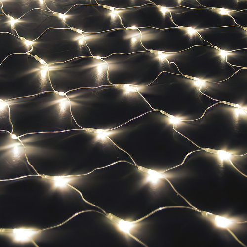 Гирлянда светодиодная Сетка 1,5х1,5 м, 96 LED 8 режимов теплый белый / L118 /уп 100/коробка
