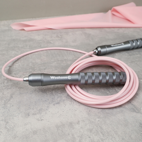 Скакалка скоростная Woohooo Soffio Pro / Silver-Pink / Длина 3m / Вес 176 g / уп48