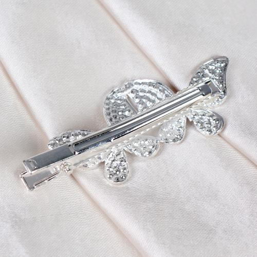 Заколка-зажим для волос 7 см Бабочки / NK-17 /уп 12/серебро