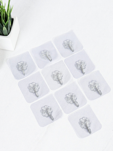 Крючок прозрачный 6см 10 штук / C1T65 /уп 200/ 