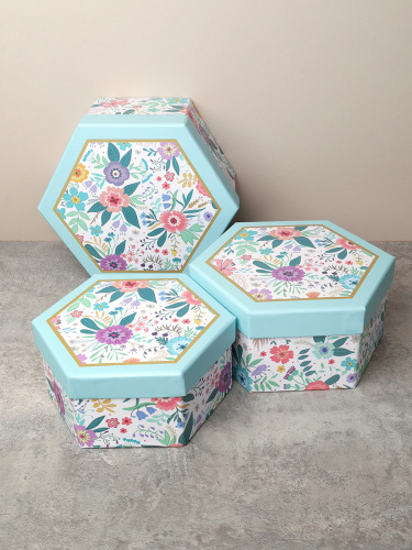 Коробка подарочная 3 штуки / 1163 /уп 24/13.7*15.7*7/15.7*18*8/17.5*20*9cm