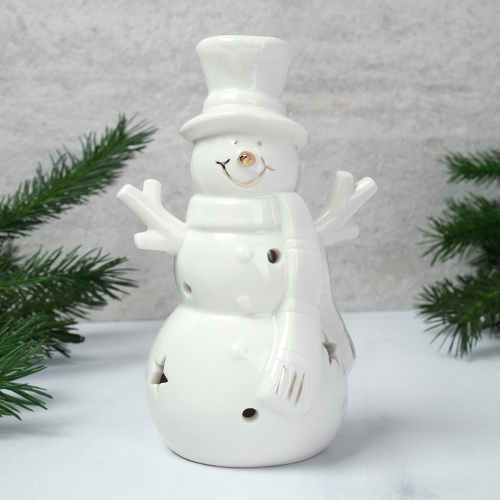Фигурка Снеговик с подсветкой 14 см новогодний / YZ23673 /уп 48/LED