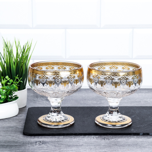 Креманка 2 штуки 400 мл  / Т6025-А2 /уп 20/ подарочная упаковка