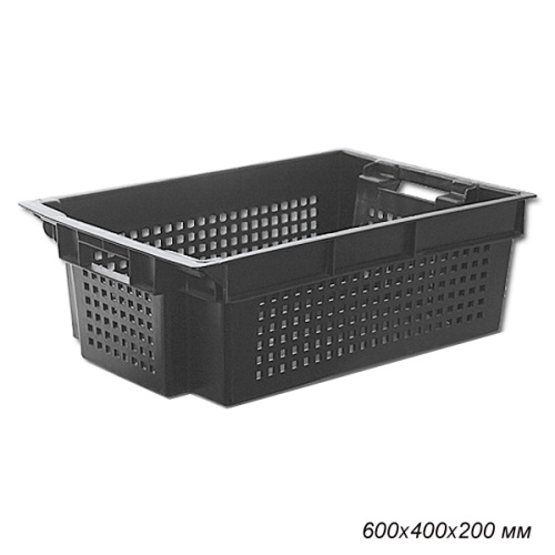 Ящик для овощей черный 600х400х200 /уп 1/