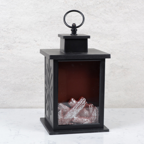 Светильник фонарь настольный Новогодний Камин 27 см / G346 /уп 24/от батареек