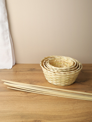 Корзина плетеная 5 штук набор / A-995/2 /уп 80/ручки отдельно