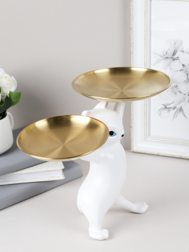 Статуэтка Кошка 25 см / XY603-2 /уп 8/белая