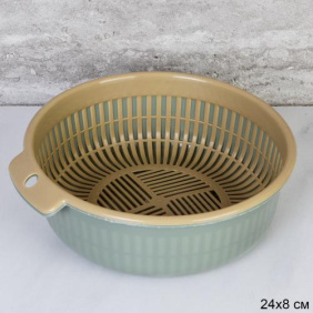 Дуршлаг Чаша сливная 24x9 см / 3623green /уп 150/зеленый 