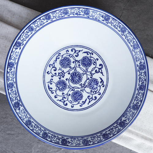 Тортница 35x9 см Гжель / А-100 /уп 6/  АКЦИЯ