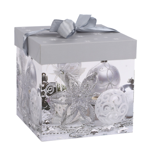 Коробка подарочная 15x15x15 см складная / BOX-068/1 /уп 12/840/Новый год