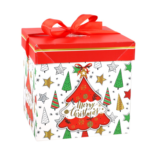 Коробка подарочная 15x15x15 см складная / A15-2 /уп 12/840/Новый год