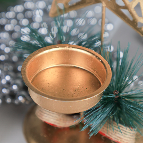 Подсвечник новогодний Звезда 15 см / SF2023-133 /уп 200/Акция