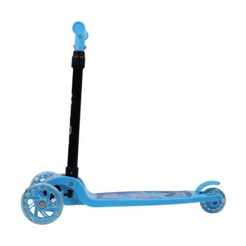 Самокат трехколесный облегчённый для детей от 3-х лет Yeenot GT105-3, нагрузка до 25кг, вес 1,2кг, светящиеся колёса 110мм, цвет синий Слоник БК/уп13