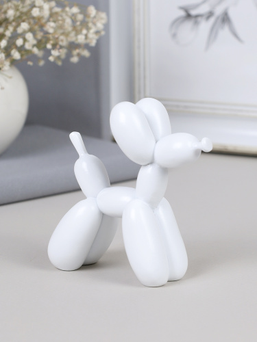 Статуэтка Собака 9х4х10 см шариковая / DG-003W /уп 18/белая