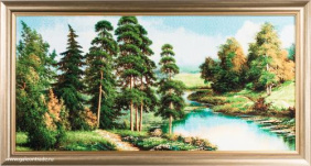 Картина гобелен 40x80 Сосны / FJ007 / 10307-1 
