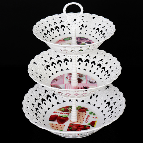 Ваза для фруктов 3-х ярусная 22/26/30 см / GT-34183-535 /уп 36/