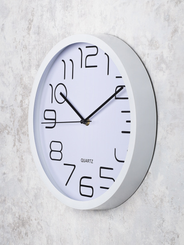 Часы настенные 30 см / WS-7561A /уп 20/белые
