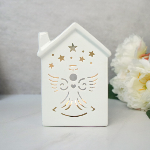 Аромалампа Домик Ангел 12 см / 933 /уп 96/белая