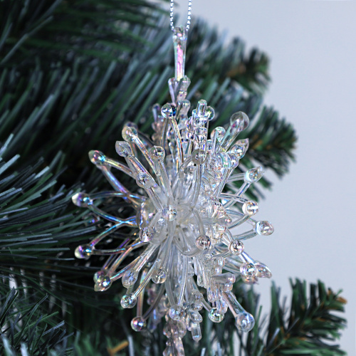 Новогоднее украшение Снежинка 14 см / LCS-015 /уп 24/96/