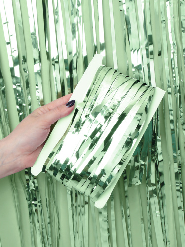 Дождь занавес 100x200 см светло зеленый / NGA-20 /уп 10/300/для фотозоны на клейкой ленте