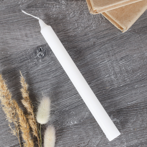 Свеча стержень белая 8 штук 19х1,8 см / G2 /уп 40/