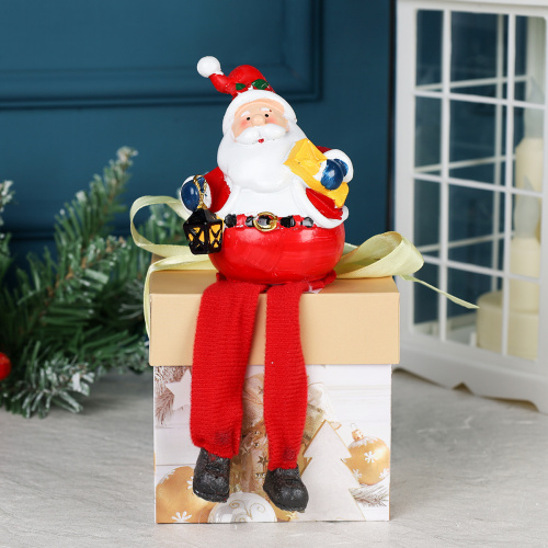 Фигурка Дед Мороз висячие ножки 10 см / CHR016 /уп 2/192/Новый год