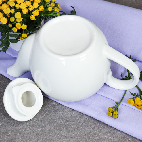 Чайник заварочный 500 мл Белый / B3TP WHITE /уп 18/ костяной фарфор