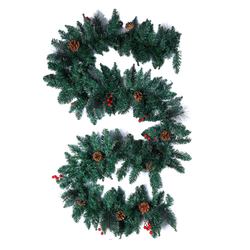 Гирлянда из елочных веток искусственная 2,7 метра 260 веток с ягодами и шишками / WA-1 /уп 17/Новый год