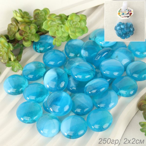 Декоративные камни 250г голубой / 7-219-B /уп 100/