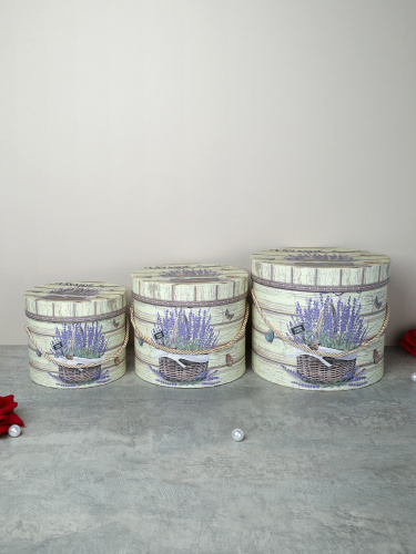 Коробка подарочная 3 штуки / W7467 /уп 18/Лаванда