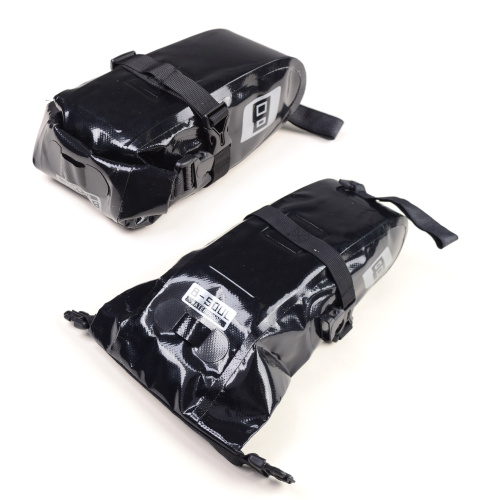 Сумка велосипедная подседельная BICYCLE SOUL, чёрная,  водонепроницаемая, полиэстр+TPU, застёжки фастекс, 2 л, 23х10х8.5см. /уп 50