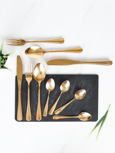 Столовые приборы 16 предметов 4 персоны / KT16-101002-Золото /уп 16/ в коробке