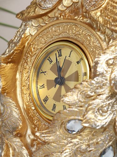 Часы статуэтка Павлин 29,5 см / QMH11255-20 /уп 12/