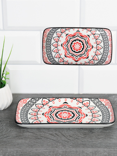 Блюдо прямоугольное 20х11 см / ZY007 /уп 96/