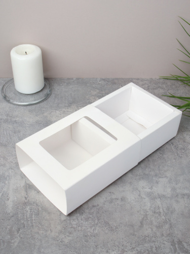 Коробка подарочная складная 14х11х5,2 см / W1411 /уп 12/600/белая