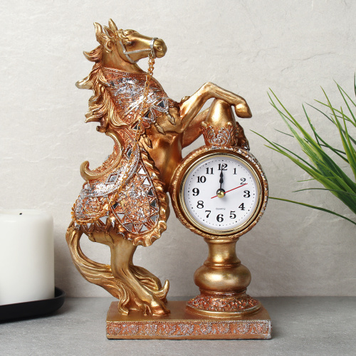 Часы статуэтка Лошадь 24 см / 28157-4 /уп 24/ символ года 2026