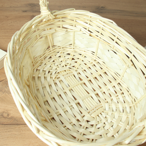 Корзина плетеная 3 штуки 37х30х12/32х24х10/26х20х9 см / S/3 22-32 /уп 28/белая овальная