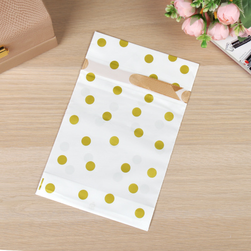 Мешочек подарочный набор 50 штук 15х23 см Золотые точки / YI1523-3 /уп 30/