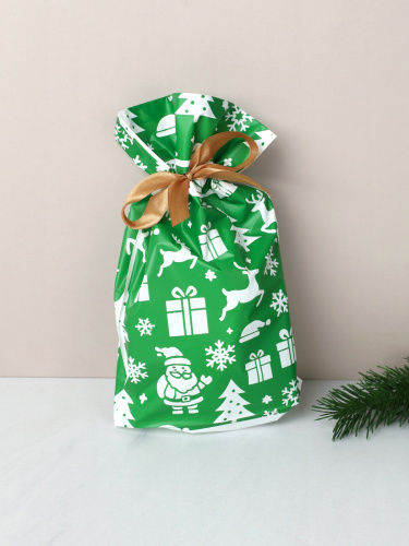 Мешочек подарочный набор 50 штук 15х23 см Новый год / YI1523-33 /уп 30/