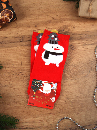 Носки р. 35-40 Новый год короткие / L815 /уп 10/400/1200/ ОДНА ПАРА/ МАРКА