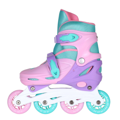 Коньки раздвижные ледовые раздвижные 2 в 1. (ролики+коньки) COMIRON / M /уп 6/ (35-38) розовые