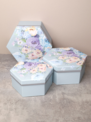 Коробка подарочная 3 штуки / 1164 /уп 24/13.7*15.7*7/15.7*18*8/17.5*20*9cm