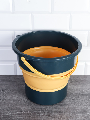 Ведро складное 10 л синее/ VSS-530-10 /уп 22/ силикон/