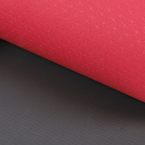 Коврик для йоги и фитнеса спортивный гимнастический двухслойный TPE 6мм. 183х61х0,6 цвет: красный / YM2-TPE-6R / уп 12/