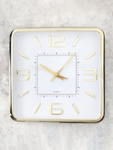 Часы настенные 30х30 см / WS-5733A /уп 20/золото